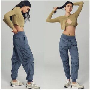 NWT Daily Practice Anthropologie Silky Cargo Baggy Jogger Pants, Medium